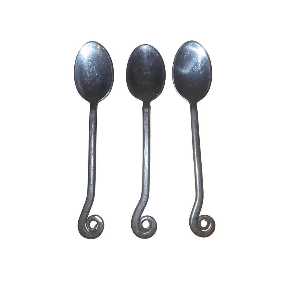 Pottery Barn Fiddlehead Pattern Flatware Soup Spoons 3